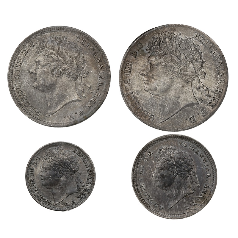 1827 Silver Maundy Money Coin Set George IV