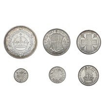 1927 George V Silver Proof Set (6 Coins) Original Issue Boxed
