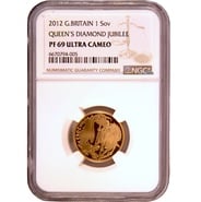 2012 Proof Gold Sovereign Coin Elizabeth II Fourth Head NGC PF69
