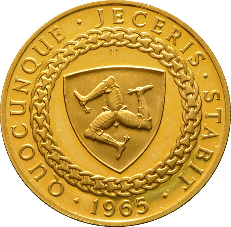 1965 £5 Proof Isle of Man Gold Coin Bicentenary of the Revestment Act 23.5ct 
