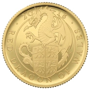 2018 Proof 1/4oz Red Dragon of Wales Gold Coin Queen's Beasts