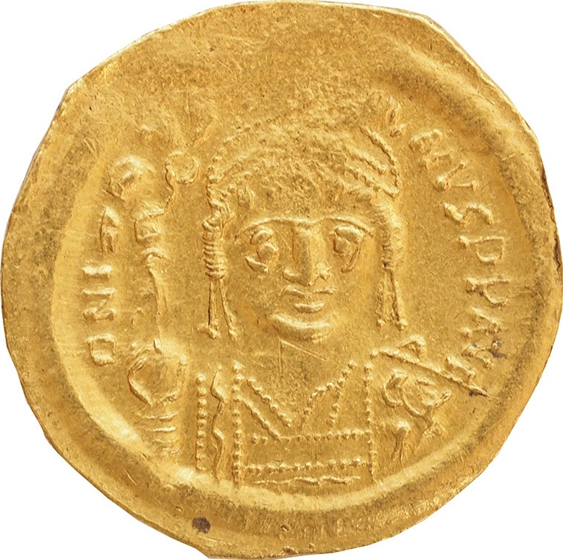565-578 Gold Solidus Coin Justin II