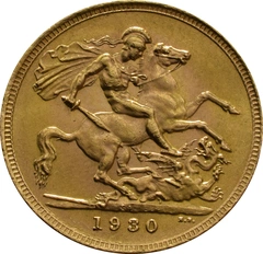 1930 Gold Sovereign Coin George V SA NGC MS64 UNC