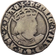 Silver Groat Fourpence Coin Henry VIII Fine