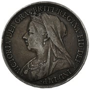 1898 Silver Crown Coin Queen Victoria 