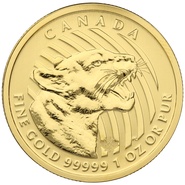2015 1oz Canadian Growling Cougar Gold Coin
