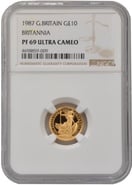 1987 Proof 1/10oz Gold Britannia Coin NGC PF69