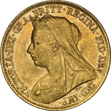 1896 Gold Half Sovereign Queen Victoria Veiled Head NGC AU53