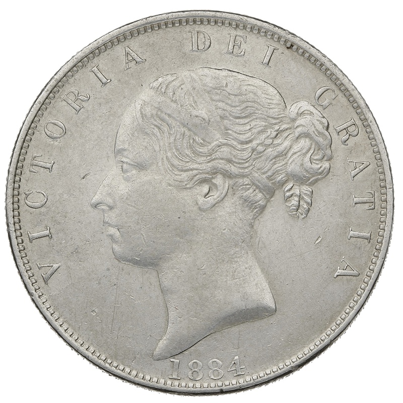 1884 Silver Half Crown Coin Queen Victoria