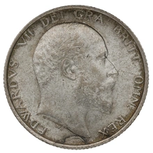 1906 Silver Shilling Coin Edward VII