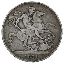 1821 George IV Silver Crown - Good Fine