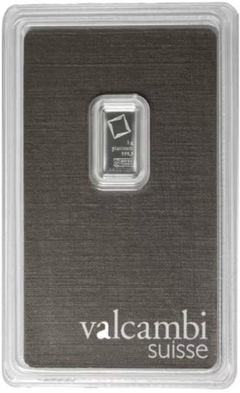 1g Platinum Bar Valcambi Minted