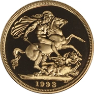 1993 Proof Gold Sovereign Coin Elizabeth II Third Head
