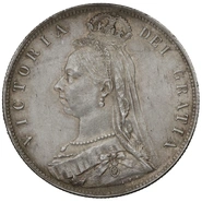 1892 Silver Half Crown Coin Queen Victoria