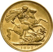 1893 Gold Sovereign - Victoria Jubilee Head - M