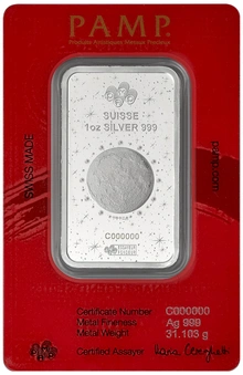 1oz Silver Bar 2026 Year of the Horse PAMP