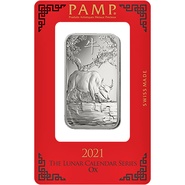 PAMP 2021 Year of the Ox 1oz Silver Bar