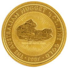 1987 1/2oz Australian Kangaroo Gold Nugget Coin