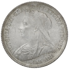 1901 Silver Shilling Coin Queen Victoria