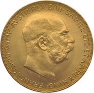 1915 Gold Austrian 100 Coronas