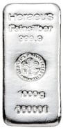 Heraeus 1 Kilo Silver Cast Bar