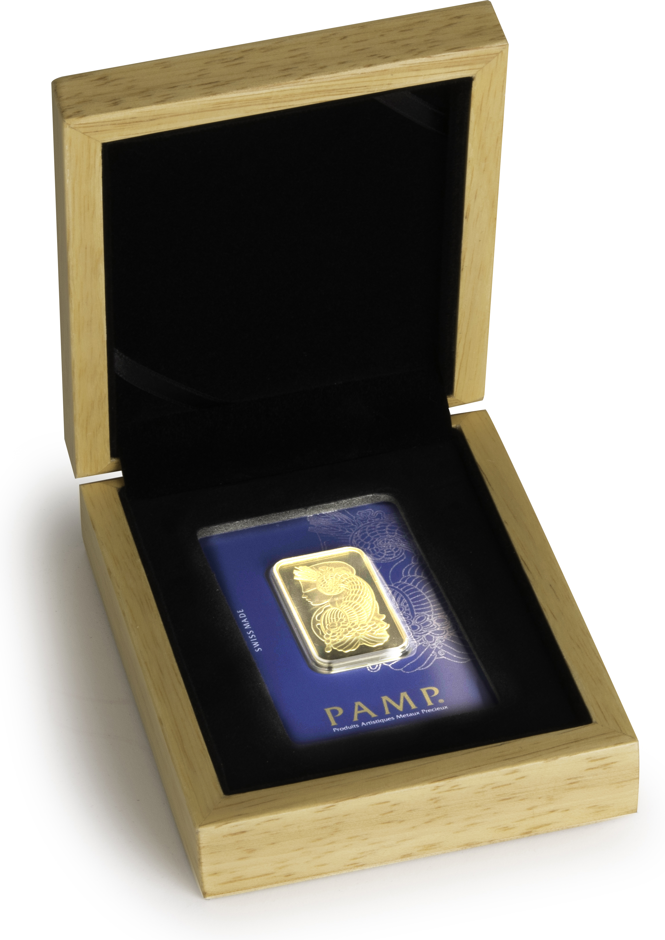 PAMP Suisse 1oz Gold Bar Gift Box BullionByPost From £1,018