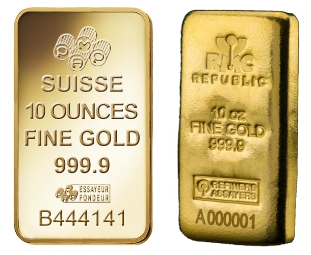Sell 10oz Gold Bars Up To 13284 23 Sell 510oz Gram Gold Bars At Market Leading Prices Bullionbypost