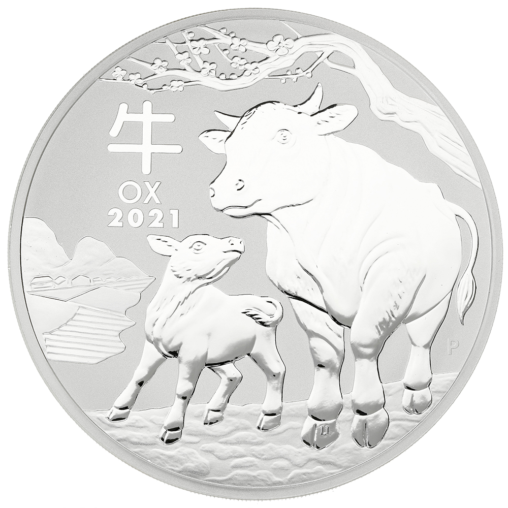 2021 Year of the Ox Silver Coin 1kg Perth Mint Australian Lunar Series