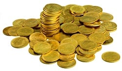 gold sovereign coin pile