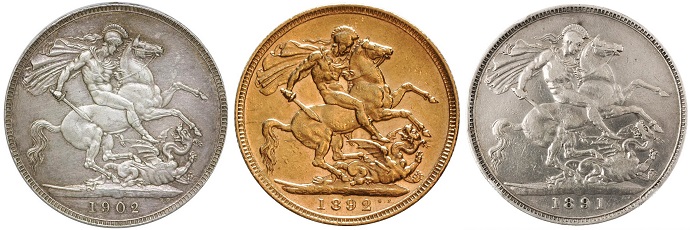 Silver Crowns and Gold Sovereign