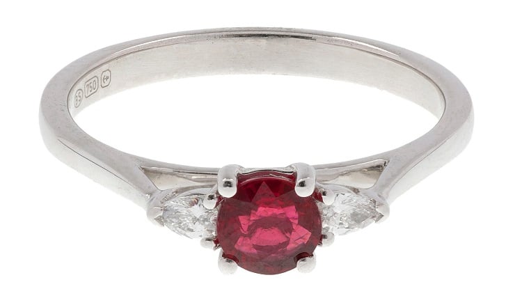 White Gold Ring with a Hallmark