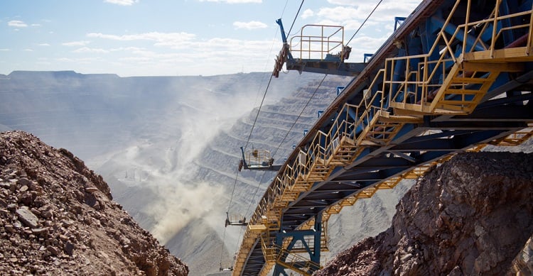 An open pit silver mine