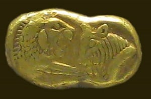 One of the first gold coins from Lydia.