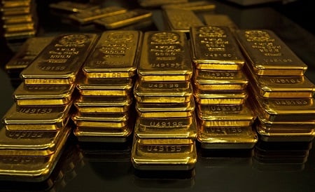 Physical gold ingots