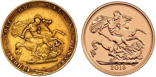 One pound Sovereign coins