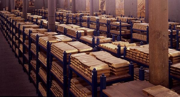 The Bank of England vault, holding the UK's gold reserves.