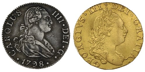 Two coins showing variations of the 'Dei Gratia' phrase.
