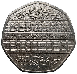 Benjamin Britten 50p coin.