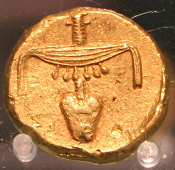 An ancient Egyptian gold stater.