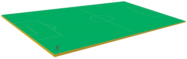 Graphic showing all the gold that has ever been mined on a football pitch.