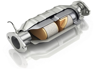 A catalytic converter.