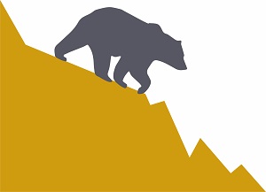 A graphic showing a bear market.