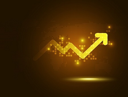 Gold chart graphic.