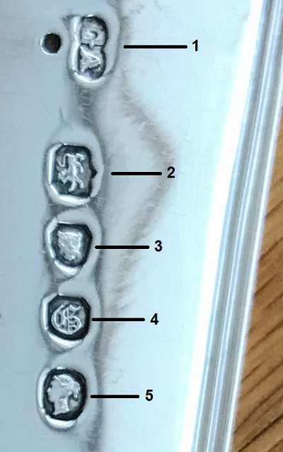 Example image for identifying silver hallmarks.